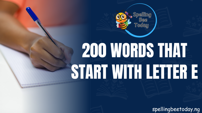 200 Words that start with E