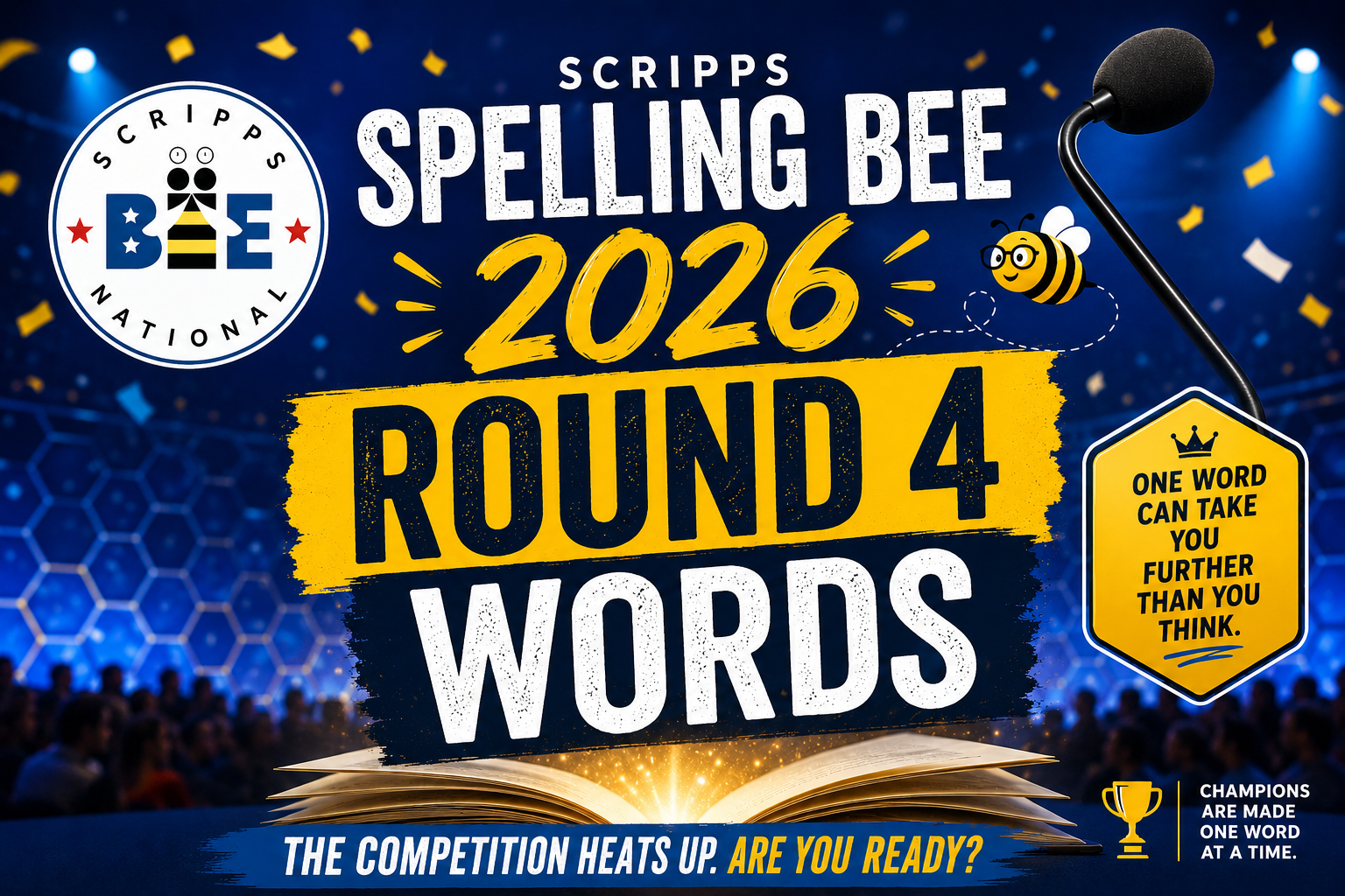 All Words Called in the 4th round of Scripps Spelling Bee 2026 and